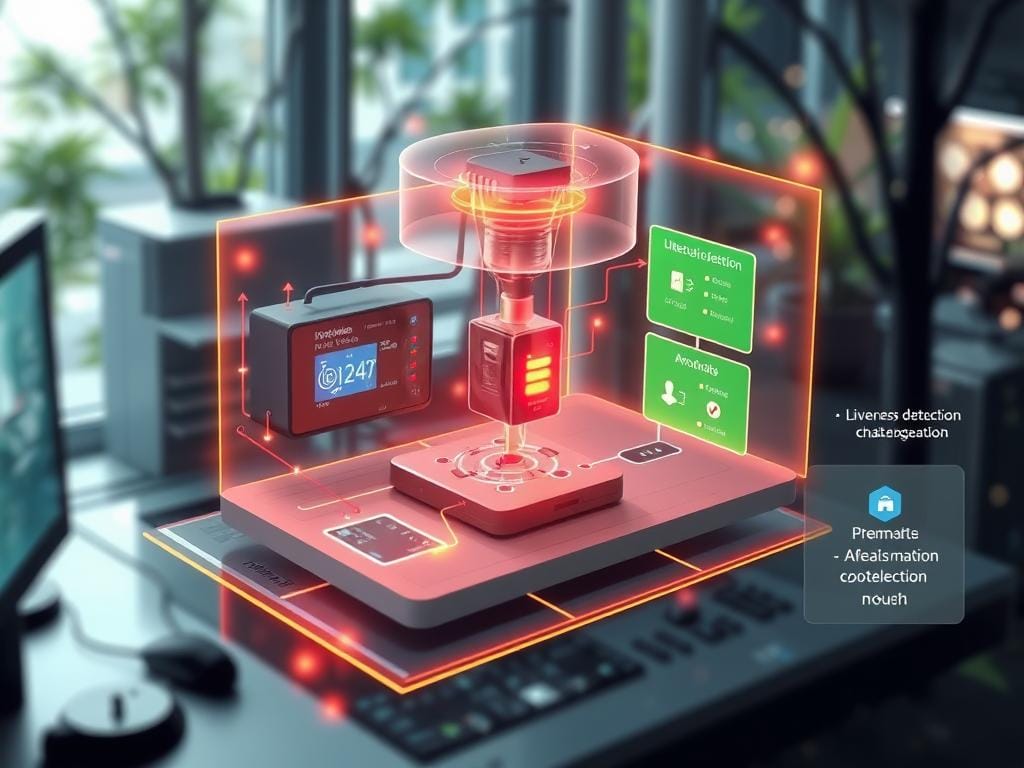 Generate an image of a liveness detection system in action Generate an image of a liveness detection system in action