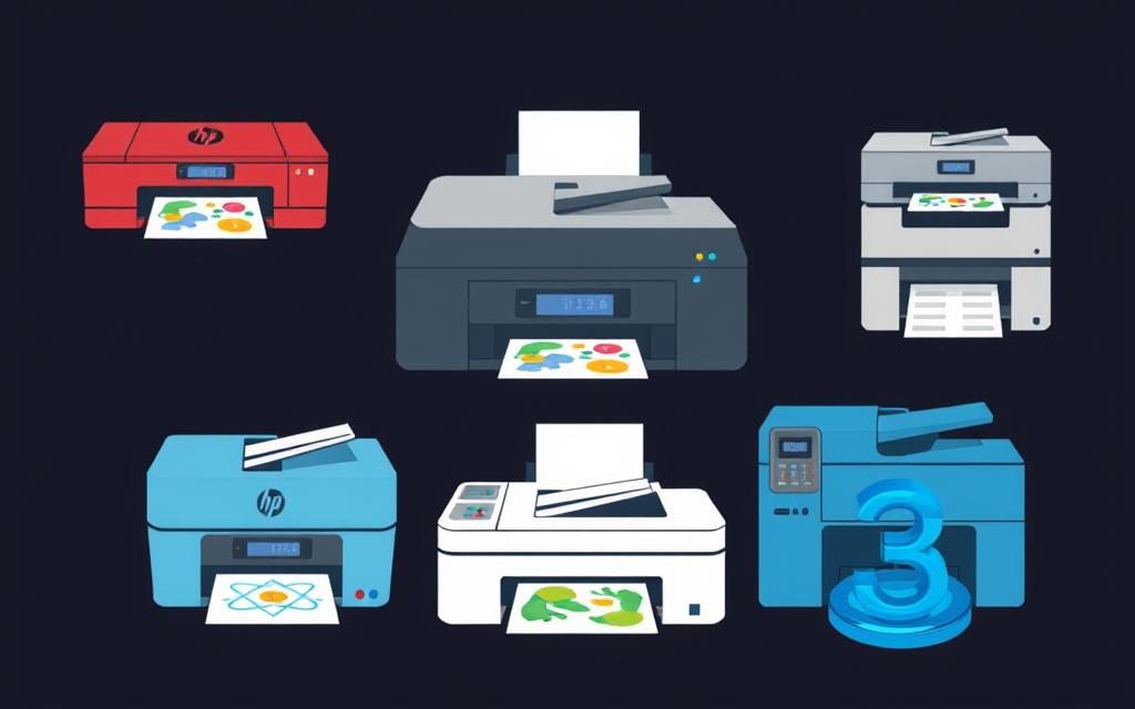 Image of different types of printers