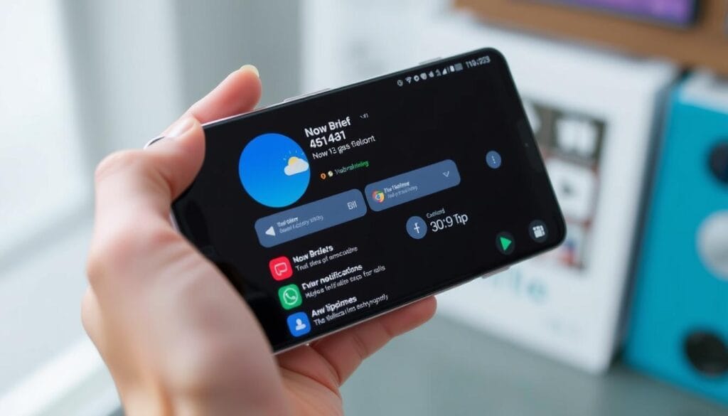 Samsung S25 Edge displaying Galaxy AI features including Now Brief and Gemini integration Samsung S25 Edge displaying Galaxy AI features including Now Brief and Gemini integration