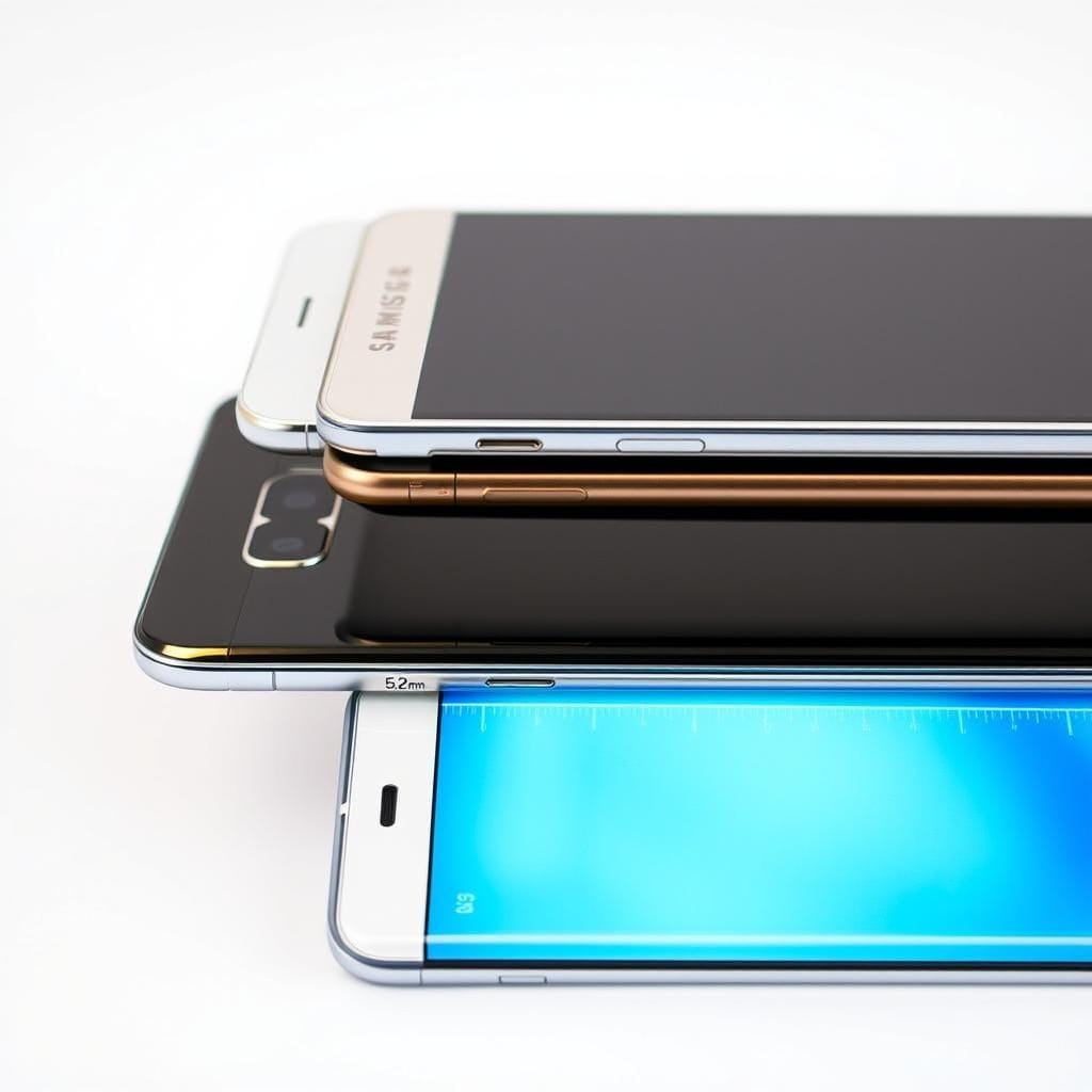 Samsung S25 Edge thickness comparison with previous Galaxy models Samsung S25 Edge thickness comparison with previous Galaxy models