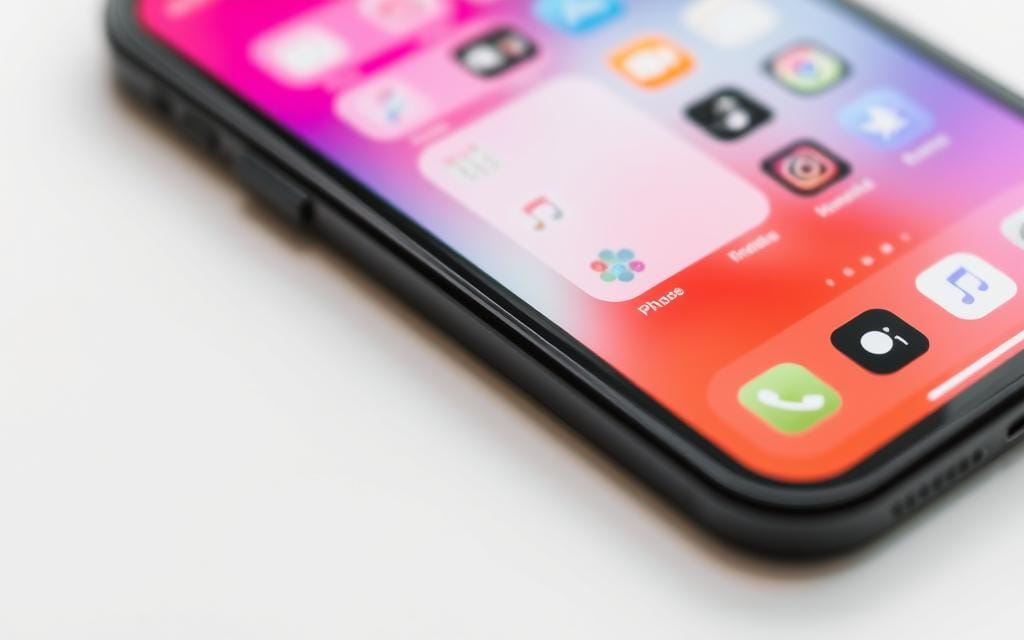 Generate an image of an iPhone with iOS26 on the screen. Generate an image of an iPhone with iOS26 on the screen.